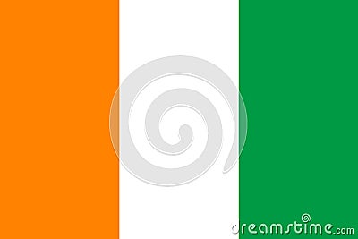 National Flag Republic of Cote d`Ivoire - vector, Ivory Coast Vector Illustration
