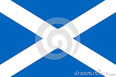 National flag of the Scotland. The main symbol of an independent country. An attribute of the large size of a democratic state Cartoon Illustration