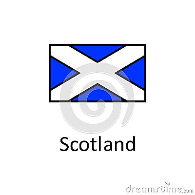 National flag of Scotland in simple colors with name icon Stock Photo