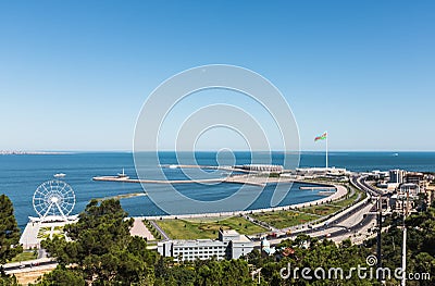 National Flag Square in Baku Editorial Stock Photo