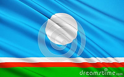 Flag of Republic of Sakha Yakutia, Russian Federation Stock Photo