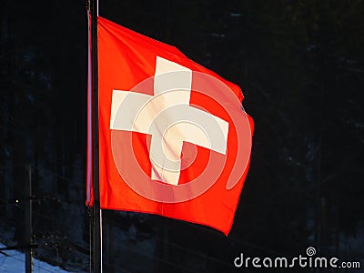National flag of the Swiss Confederation Flag of Switzerland - National Flag of Switzerland Stock Photo
