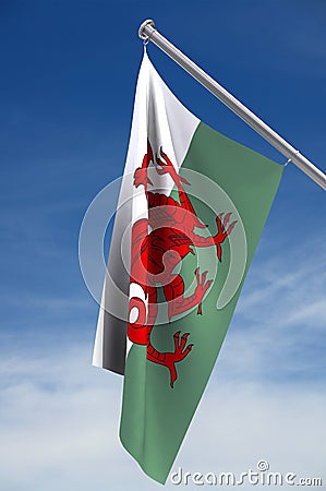 National flag of Wales Stock Photo