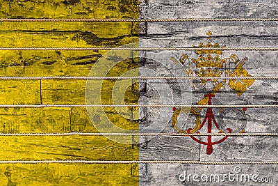 National flag on a wooden wall Stock Photo
