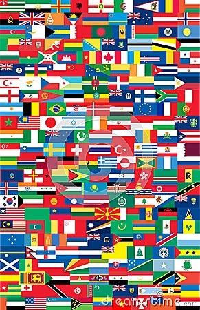 National flags Vector Illustration