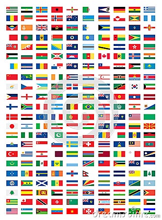 National flags Vector Illustration