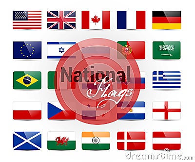 National flags Vector Illustration