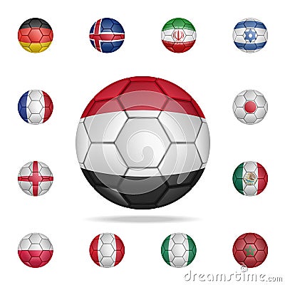 National football ball of Egypt. Detailed set of national soccer balls. Premium graphic design. One of the collection icons for Stock Photo