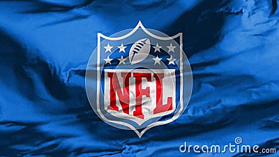 NFL waving flag, National Football League. The National Football League is a professional American football league consisting of 32 teams, divided equally royalty free illustration NFL waving flag, National Football League. The National Football League is a professional American football league consisting of 32 teams, divided equally royalty free illustration