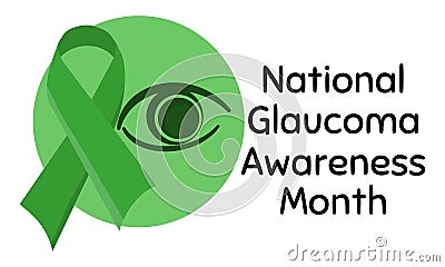 National Glaucoma Awareness Month, design of a banner, poster or card on a medical theme Vector Illustration