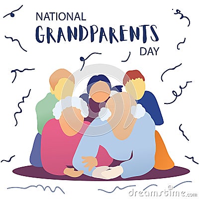 National grandparents day USA poster Vector Illustration