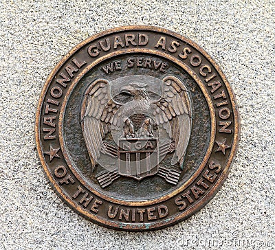 National guard association logo in bronze Editorial Stock Photo