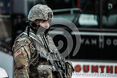 National Guard Troops in Washington DC Editorial Stock Photo