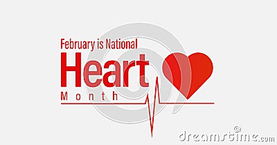 National Heart Month banner. Observed in February in the UK Vector Illustration