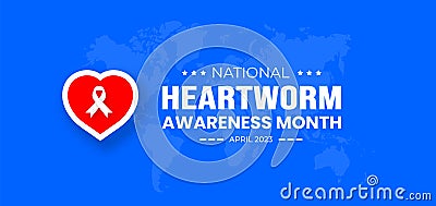 National Heartworm Awareness Month background or banner design template Vector Illustration