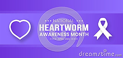 National Heartworm Awareness Month background or banner design template Vector Illustration