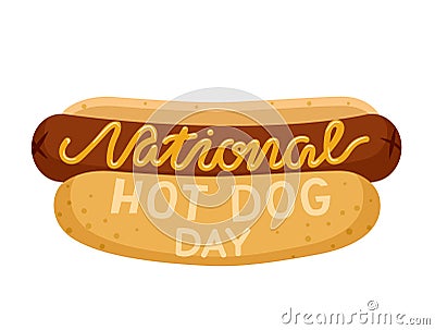 National hot dog day Vector Illustration