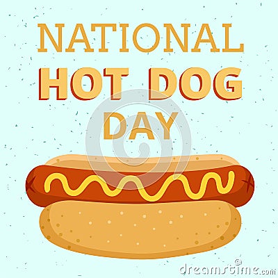 National hot dog day Vector Illustration