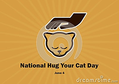 National Hug Your Cat Day vector Vector Illustration
