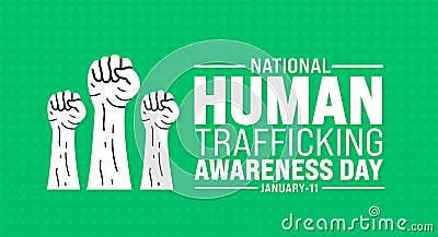 National human trafficking awareness day background design template use to background, banner Vector Illustration