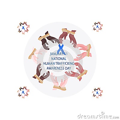 National human trafficking awareness day vector illustration Vector Illustration