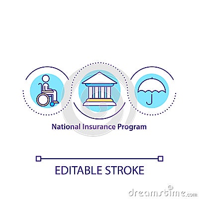 National insurance program concept icon Vector Illustration