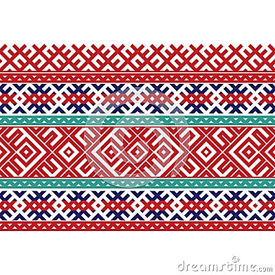 National knitting striped slavic ornament Cartoon Illustration