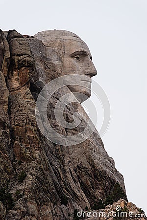 George Washington Profile Granite Rock Mount Rushmore South Dakota Stock Photo