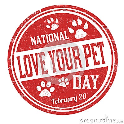 National love your pet day grunge rubber stamp Vector Illustration