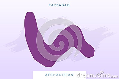 National map of Fayzabad , Fayzabad map, map vector, red, white, Fayzabad vector map Vector Illustration