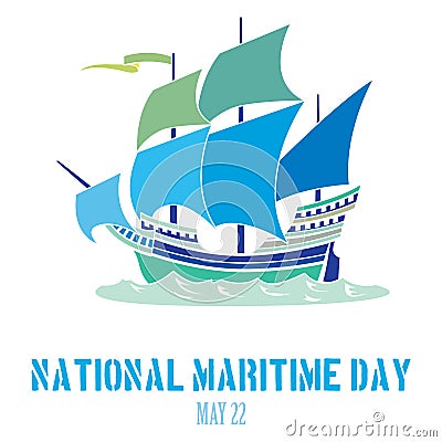 National Maritime Day Cartoon Illustration