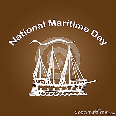 National Maritime Day Vector Illustration