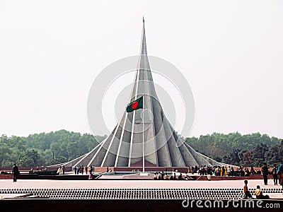 National Martyrs Monument. Bangladesh Liberation War memorial in Savar near Dhaka Editorial Stock Photo