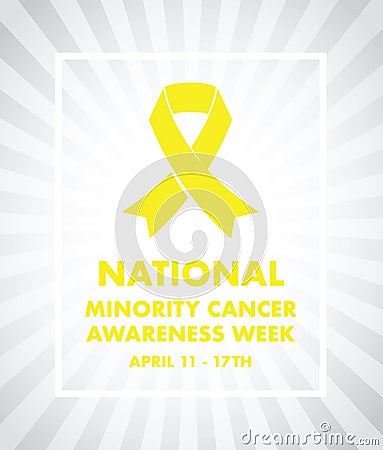 National minority cancer awareness ribbon Vector Illustration