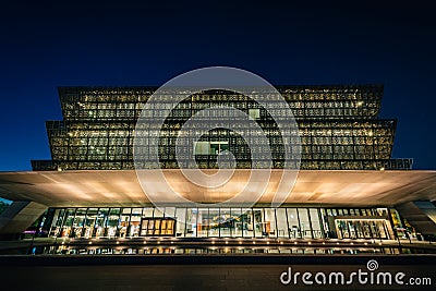 The National Museum of African American History and Culture at night, in Washington, DC Editorial Stock Photo