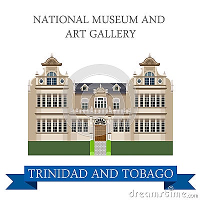 National Museum and Art Gallery Trinidad Tobago vector flat Vector Illustration
