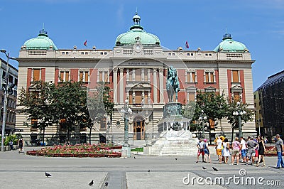 National Museum building on Republic square in Belgrade, Serbia. Editorial Stock Photo