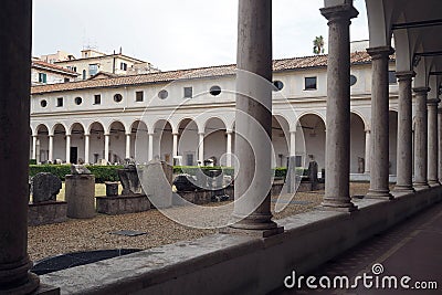 The National Museum of Rome â€“ Baths of Diocletian in Rome, Italy Editorial Stock Photo