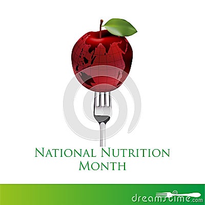 National nutrition month Vector Illustration