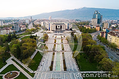 Aerial photo of National Palace of Culture in Sofia Stock Photo