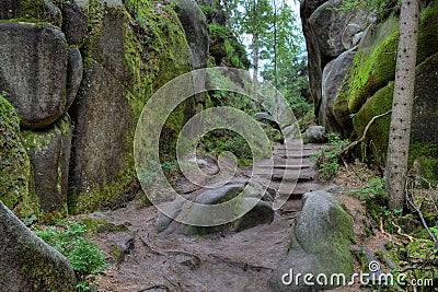 National Park of Adrspach-Teplice rocks. Rock Town. Czech Republic Stock Photo