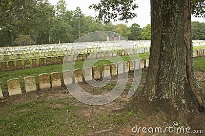National Park Andersonville or Camp Sumter, a National Historic Site in Georgia, site of Confederate Civil War prison and cemetery Editorial Stock Photo