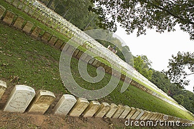 National Park Andersonville or Camp Sumter, a National Historic Site in Georgia, site of Confederate Civil War prison and cemetery Editorial Stock Photo