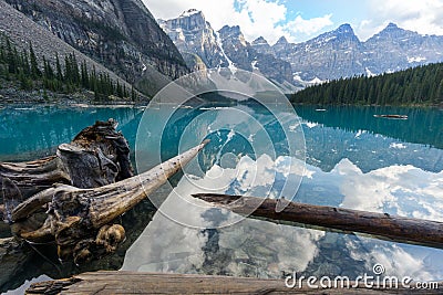 Moraine Lake nice view mirror blue water Stock Photo