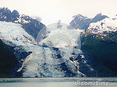 Close-up of glacers in Alaska from cruise ship Stock Photo
