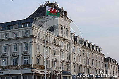 Building in Llandudno, seeside houses Editorial Stock Photo