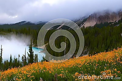 National Parks: Where Adventure Meets Nature with Generative AI Stock Photo