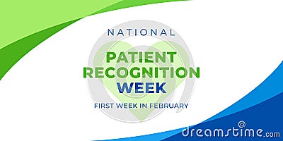 National patient recognition week. Vector web banner, poster, card for social media, networks. Text National patient recognition Vector Illustration