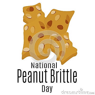 National Peanut Brittle Day, Idea for poster, banner, flyer, card or menu design Vector Illustration