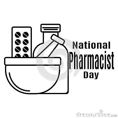 National Pharmacist Day, Idea for a poster, banner, flyer or postcard on a medical theme Vector Illustration